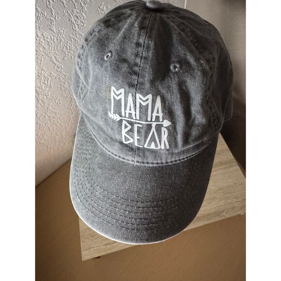 Mama Bear 100% Cotton Gray Adjustable Baseball Cap - Picture 2 of 5